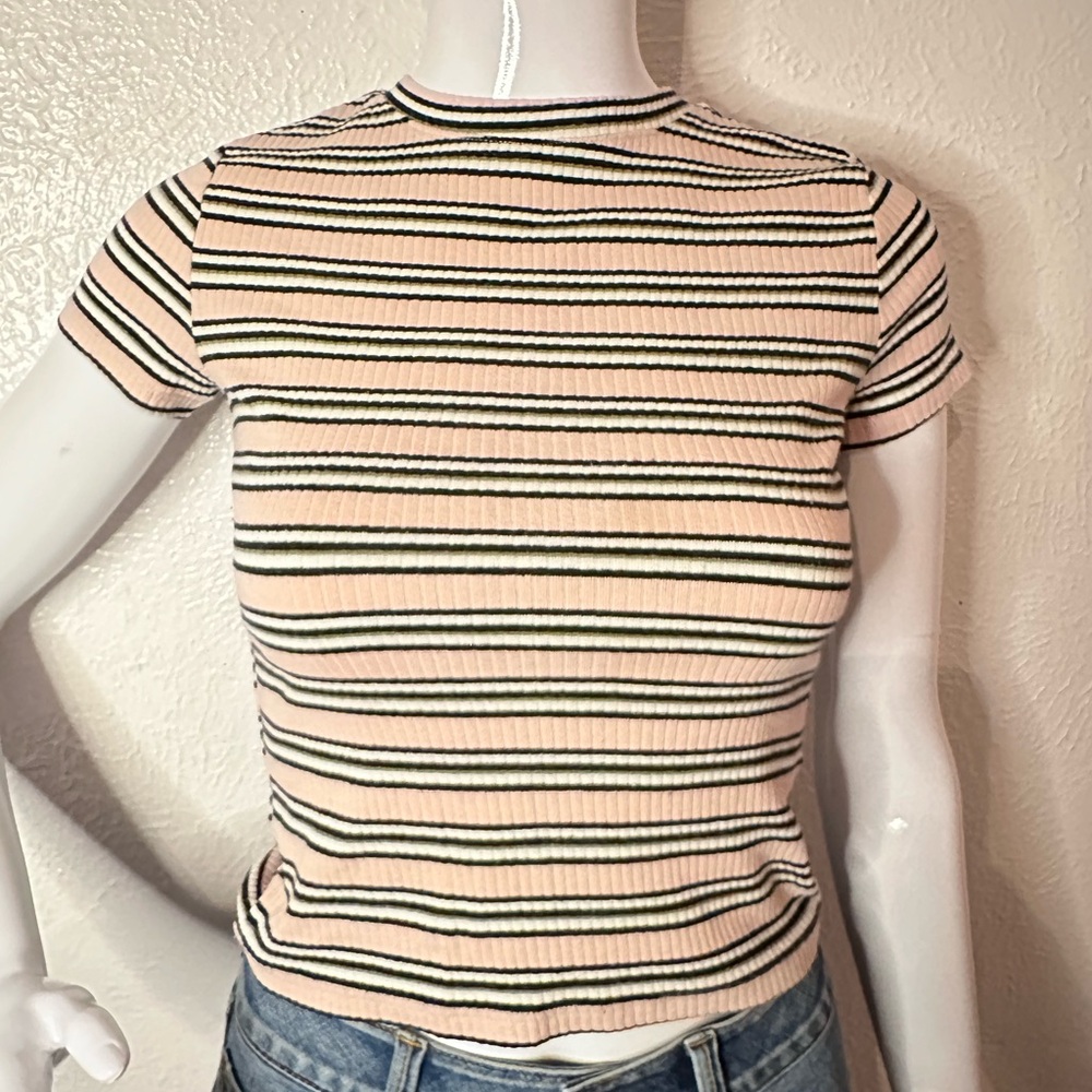 H&M Pink striped shirt sz 12